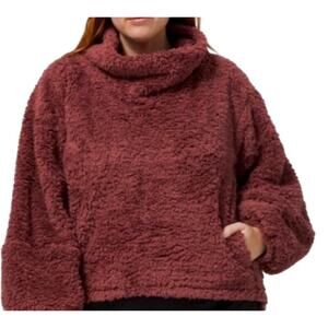 Lululemon Women's Warm Restore Sherpa Pullover Burgundy Size XS-S